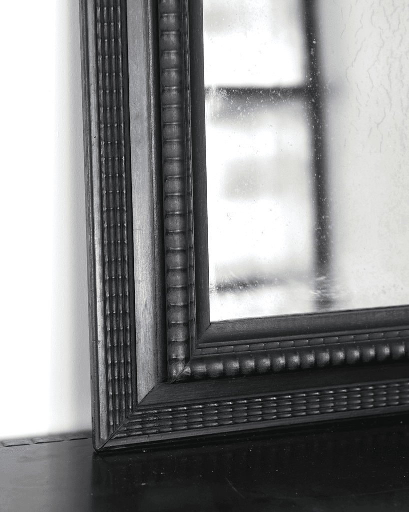 Early 19th C. Ebonised Tuscan Ripple Mirror