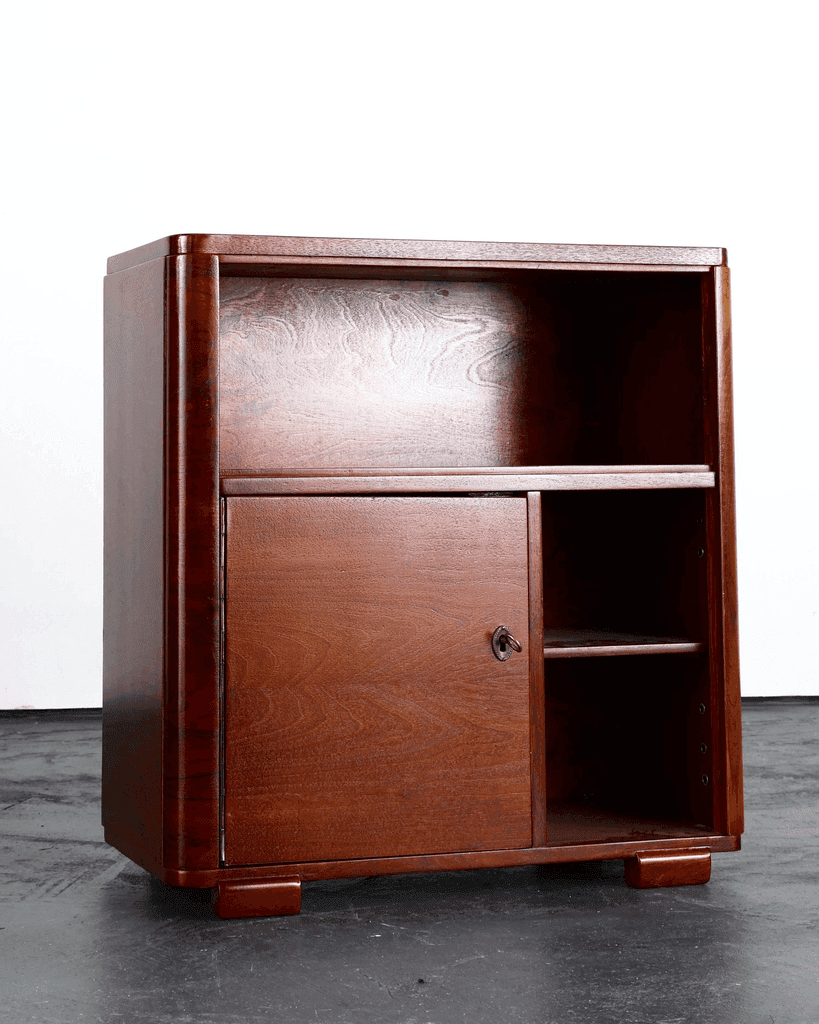 Pair Of Modernist Weimar Walnut Bedsides