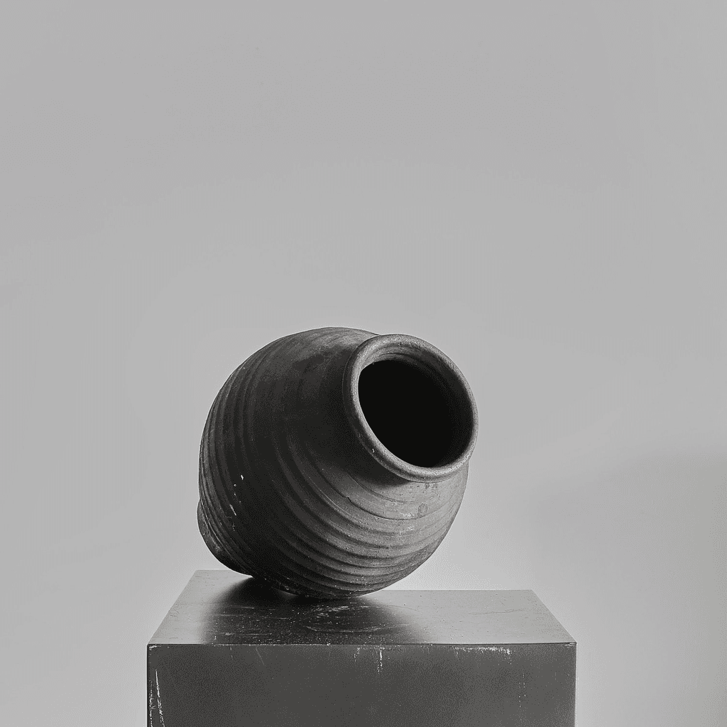 19Th C. Black Terracotta Portuguese Vessel