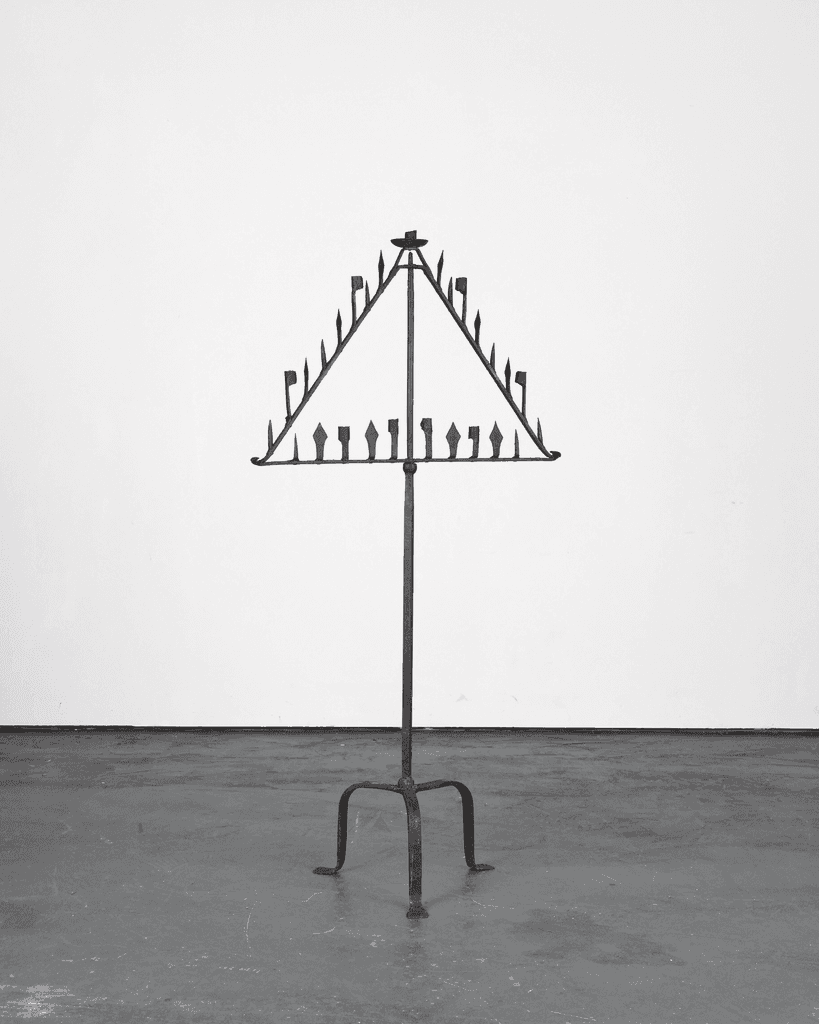 Primitive XL Late 17th C. Forged Iron Candelabra