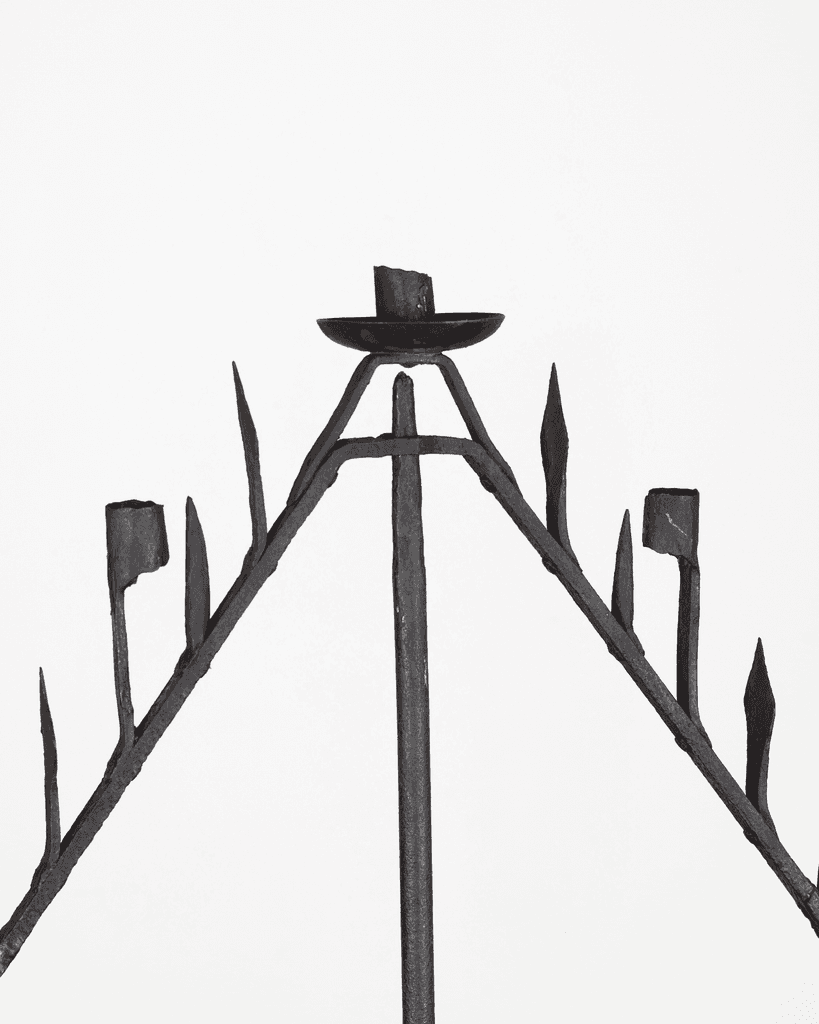 Primitive XL Late 17th C. Forged Iron Candelabra
