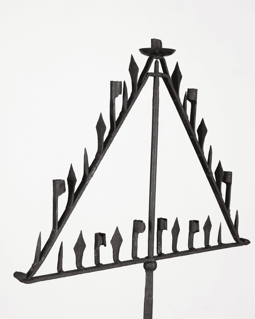 Primitive XL Late 17th C. Forged Iron Candelabra