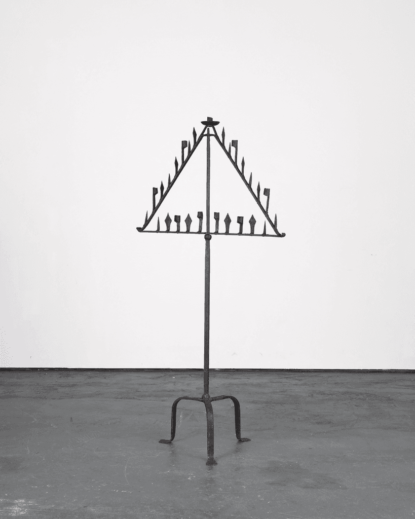Primitive XL Late 17th C. Forged Iron Candelabra