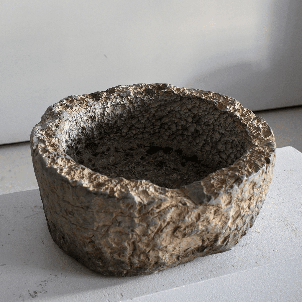 Large Ancient Carved Stone Portuguese Vessel