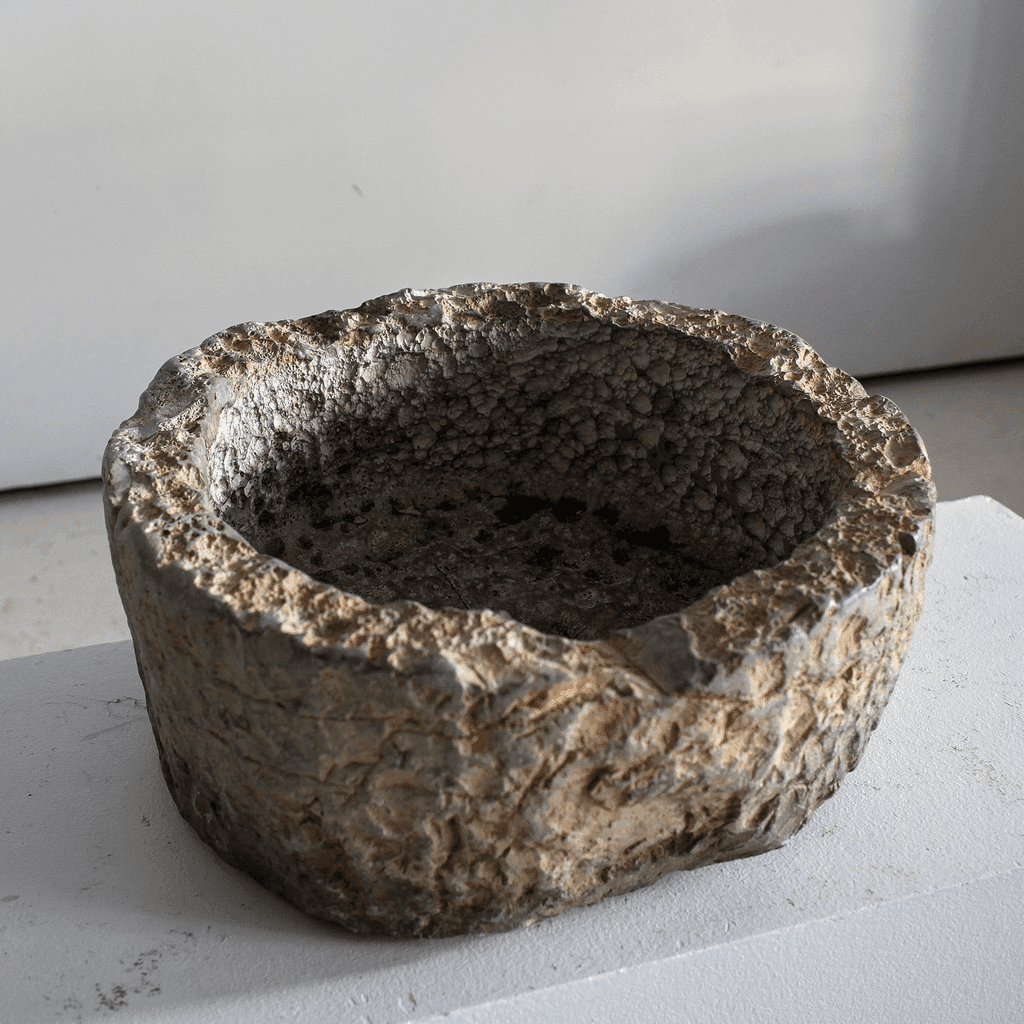 Large Ancient Carved Stone Portuguese Vessel