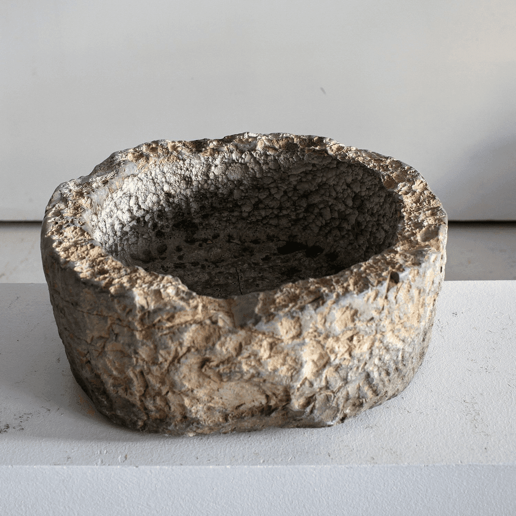 Large Ancient Carved Stone Portuguese Vessel