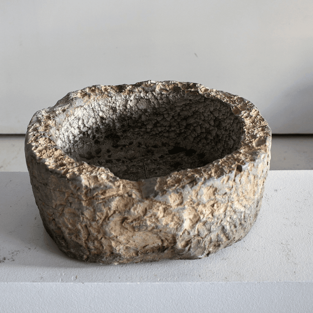 Large Ancient Carved Stone Portuguese Vessel