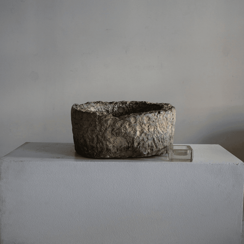 Large Ancient Carved Stone Portuguese Vessel