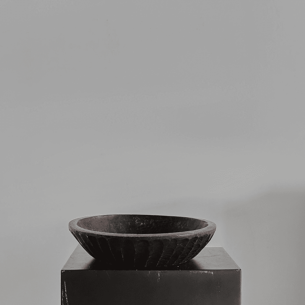 Primitive Gouged Cedar Japanese Bowl (1)