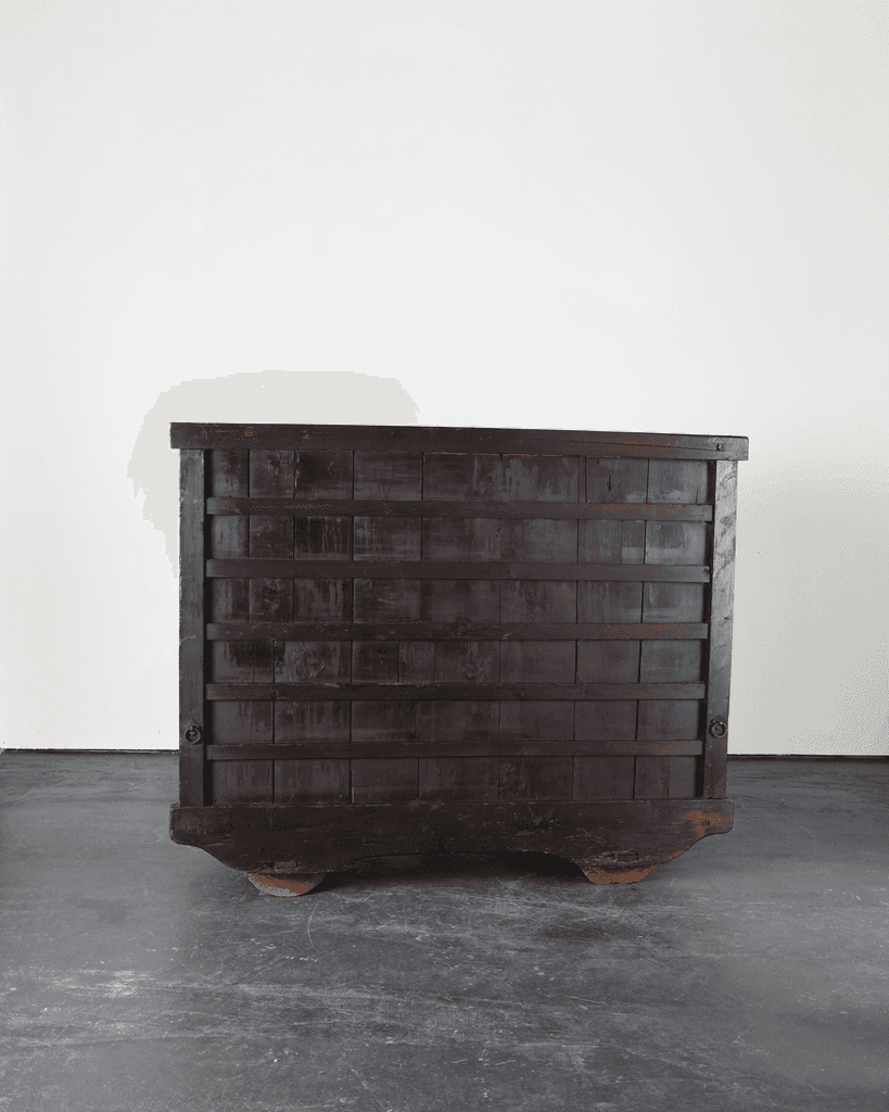 Incredible XL 19th C. Kurma Wheeled Tansu Cabinet