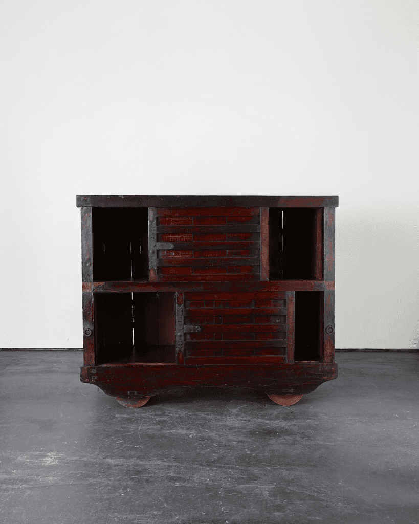 Incredible XL 19th C. Kurma Wheeled Tansu Cabinet