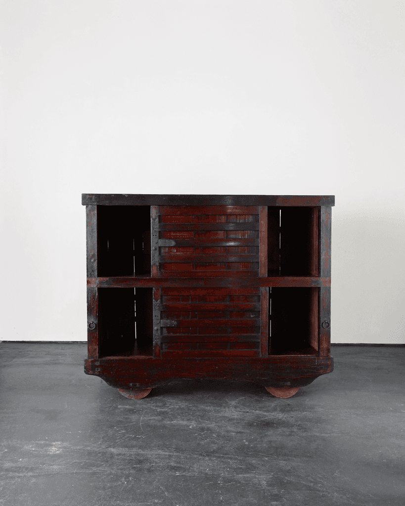 Incredible XL 19th C. Kurma Wheeled Tansu Cabinet