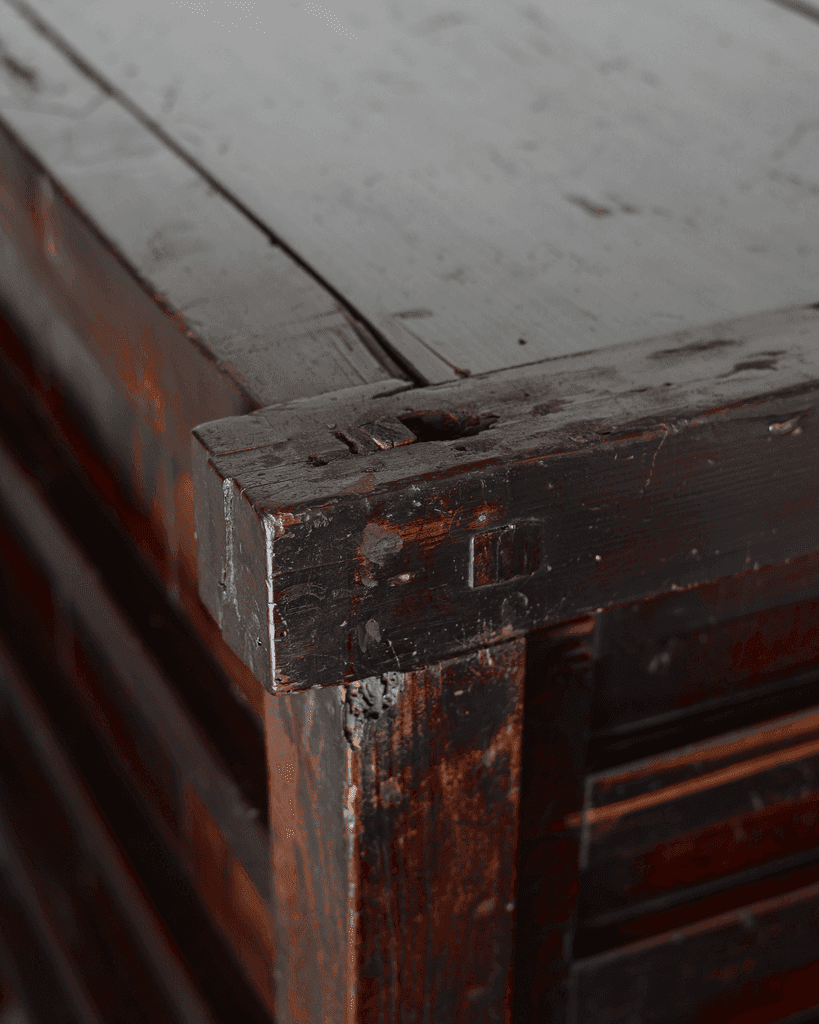 Incredible XL 19th C. Kurma Wheeled Tansu Cabinet
