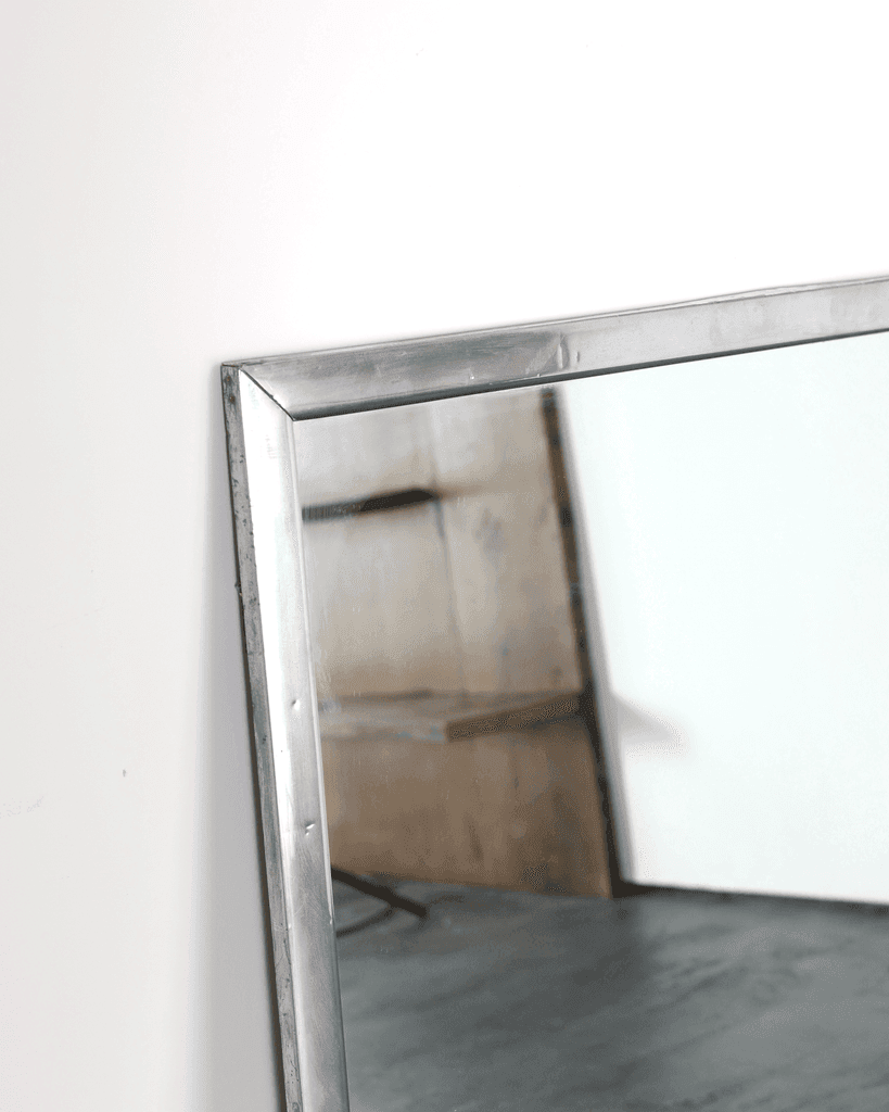 Large French C.1930s Chromed Brass Bistro Mirror