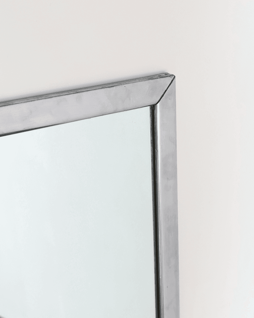 Large French C.1930s Chromed Brass Bistro Mirror