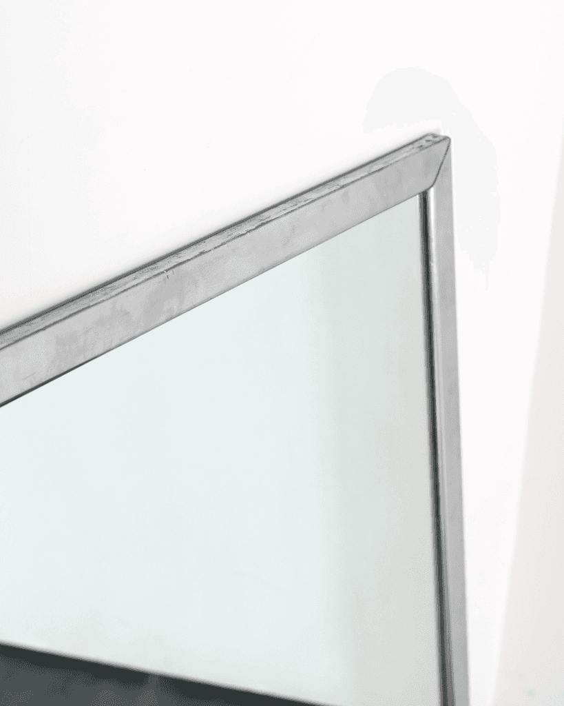 Large French C.1930s Chromed Brass Bistro Mirror