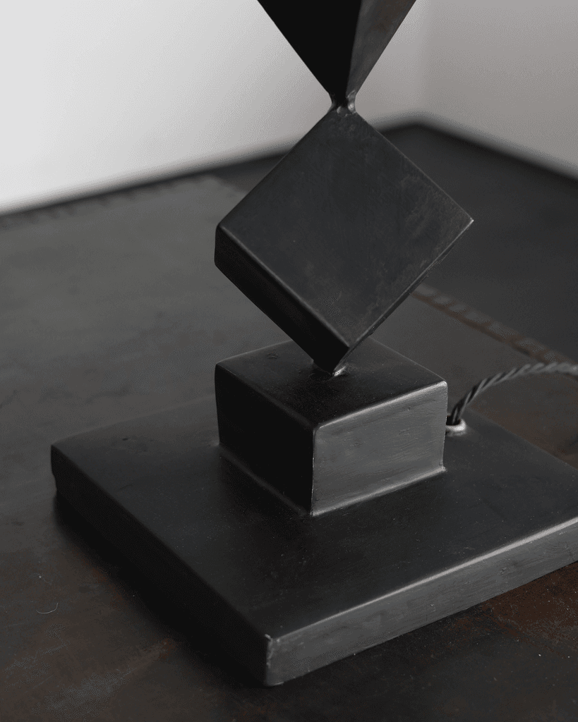 C.1950s Oversized Artist Made Geometric Table Lamp