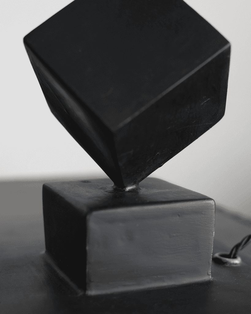 C.1950s Oversized Artist Made Geometric Table Lamp