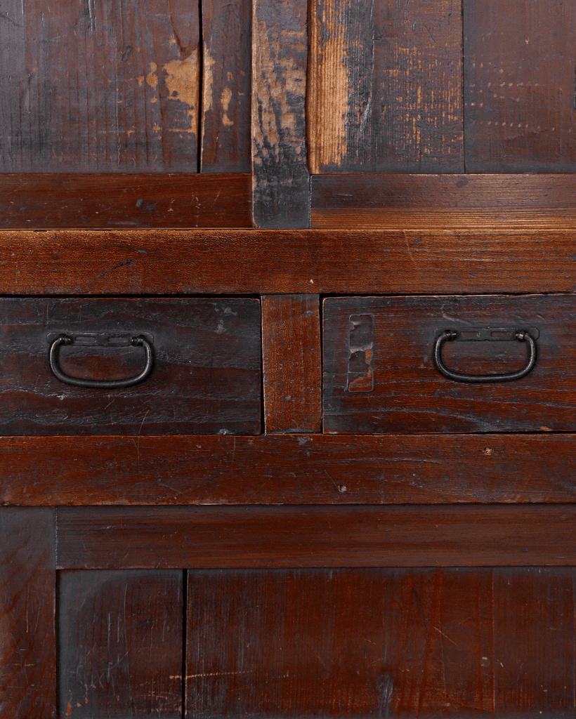 Tall Early Meiji Period Japanese Tansu Cabinet