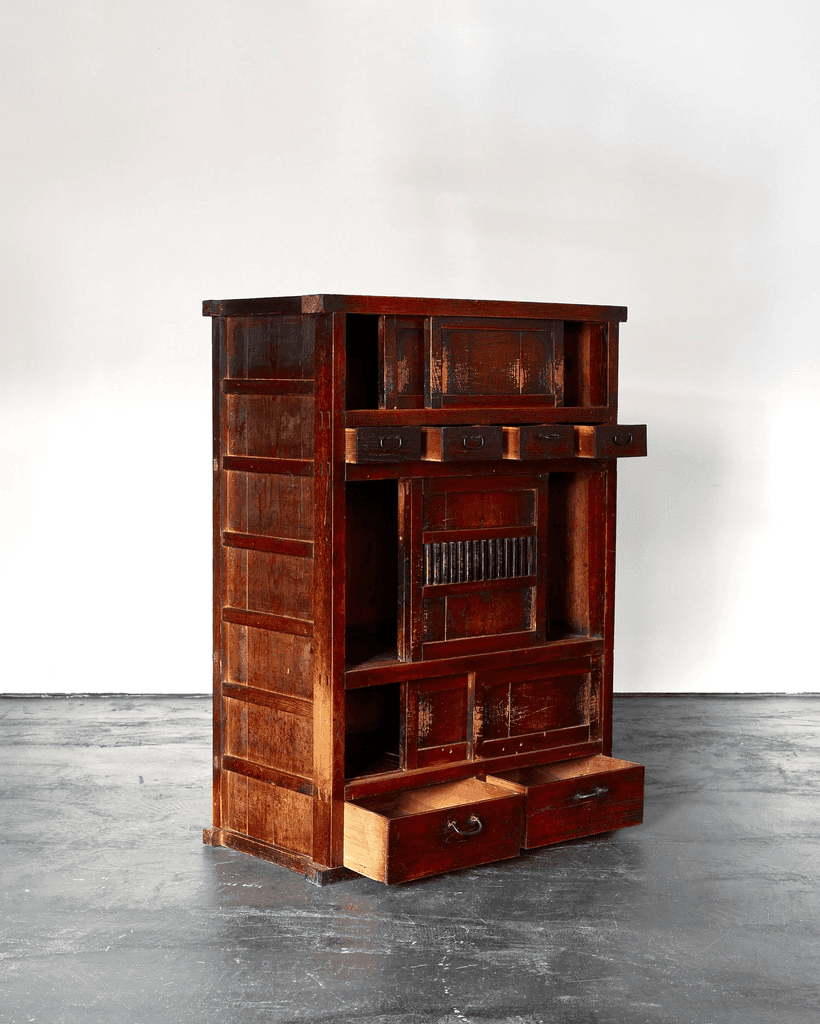 Tall Early Meiji Period Japanese Tansu Cabinet