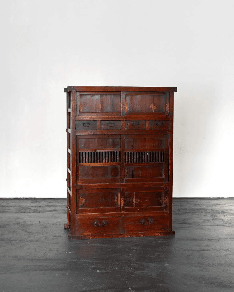 Tall Early Meiji Period Japanese Tansu Cabinet