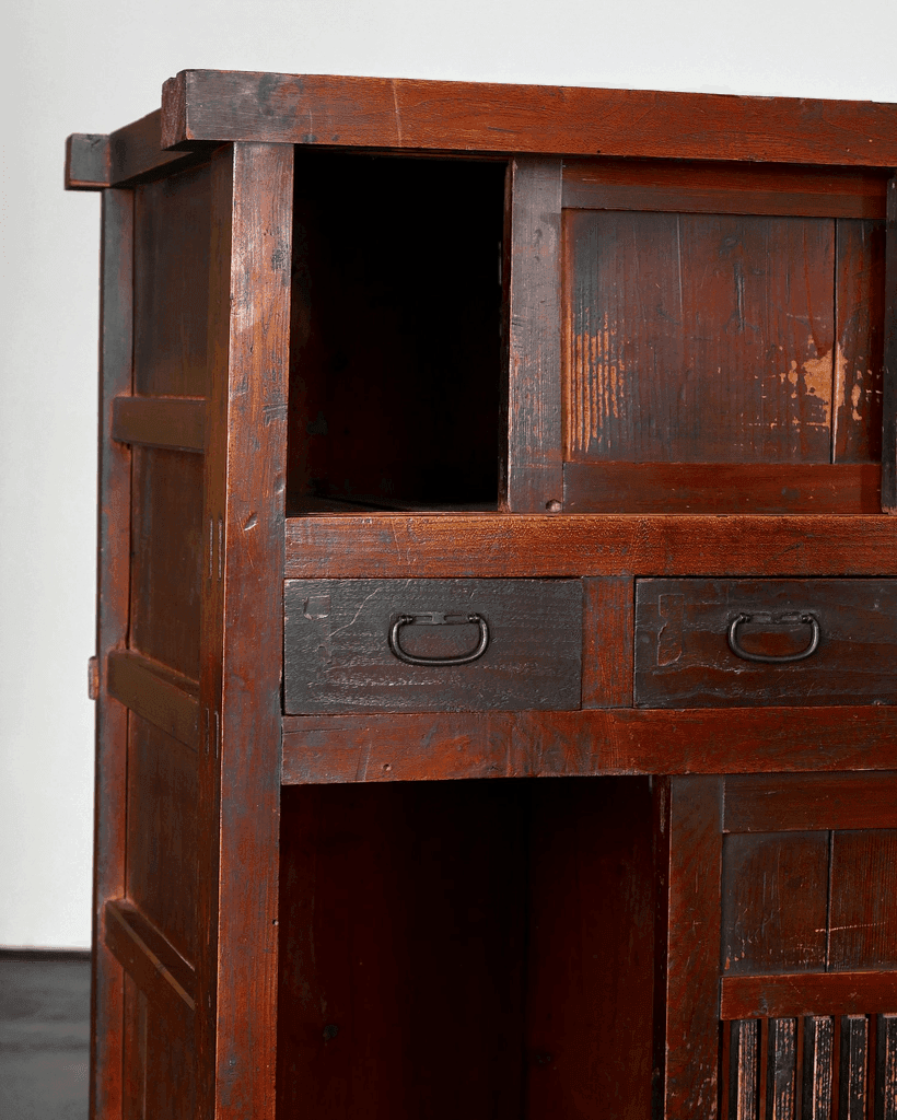 Tall Early Meiji Period Japanese Tansu Cabinet