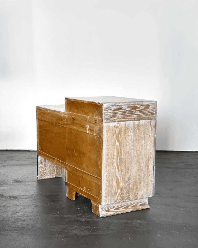 C.1950s French Limed Oak Desk