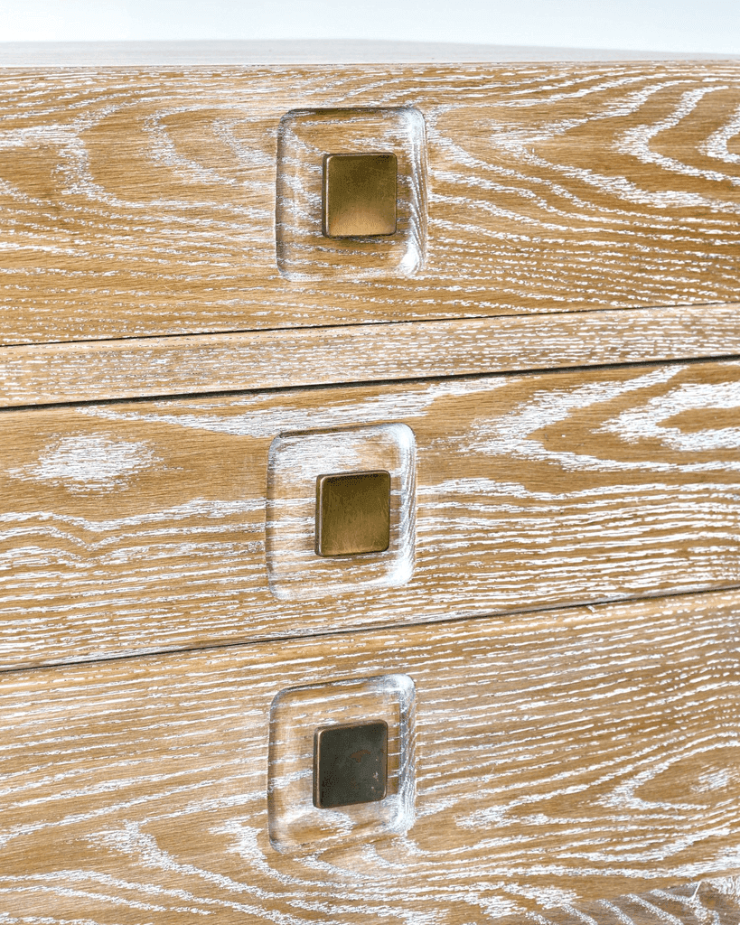 C.1950s French Limed Oak Desk