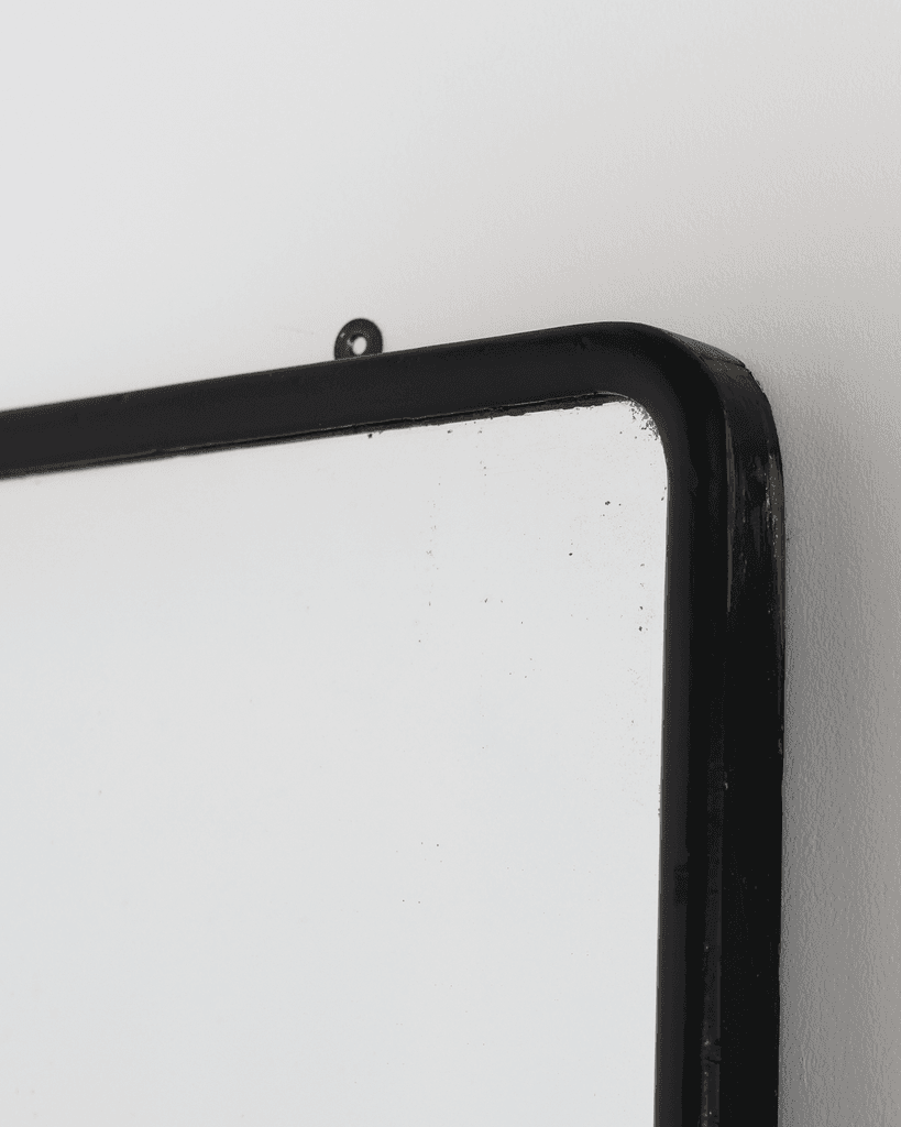 XL Early 20th C. Ebonised Mercury Glass Art Deco Outfitters Mirror