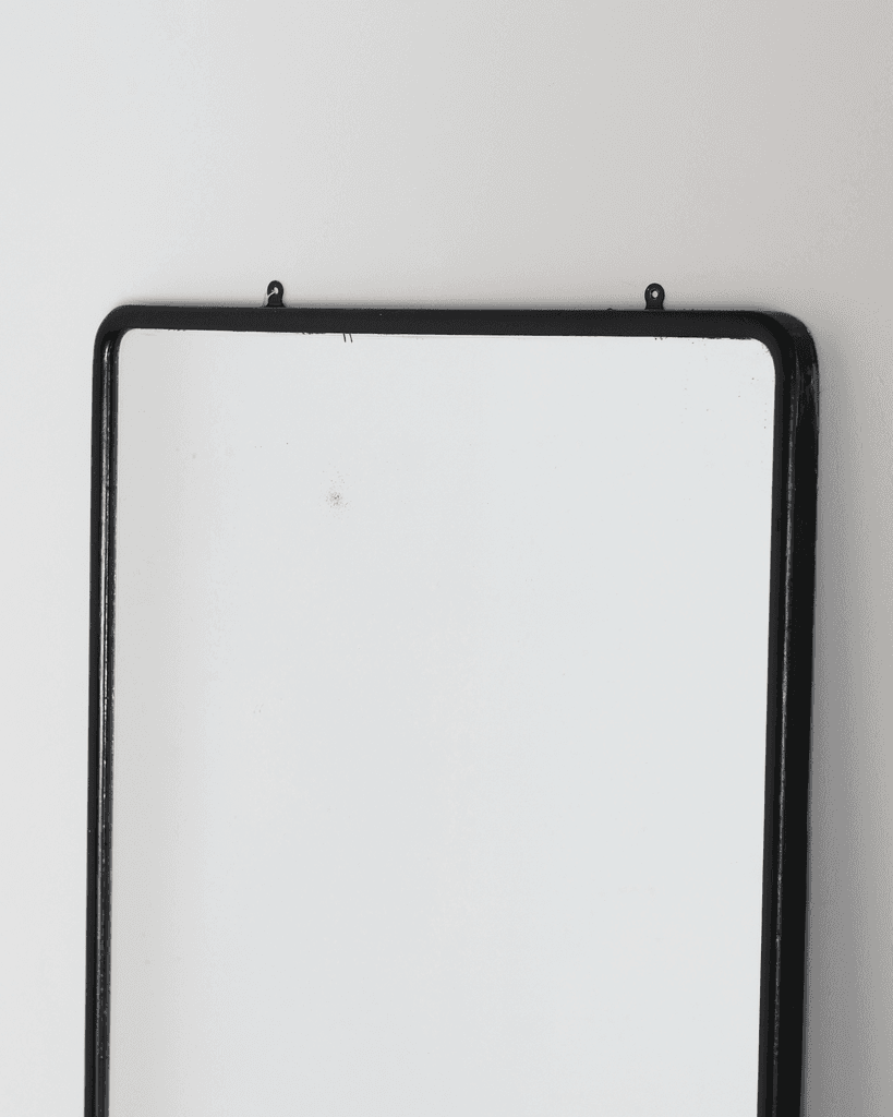 XL Early 20th C. Ebonised Mercury Glass Art Deco Outfitters Mirror