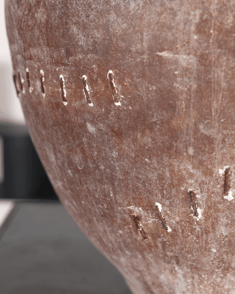Exceptional Large 18th C. Staple Repaired Calanda Vessel