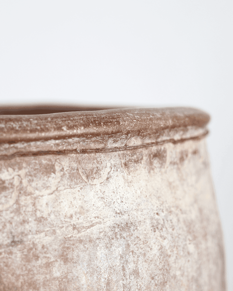 Exceptional Large 18th C. Staple Repaired Calanda Vessel