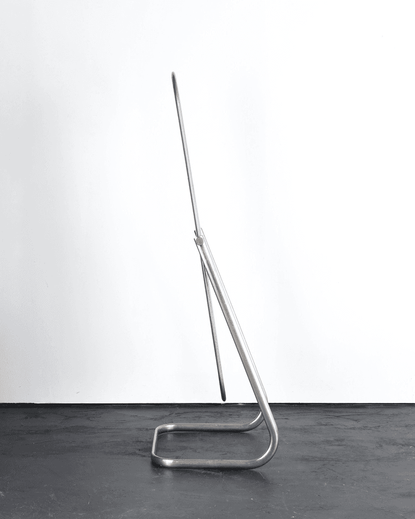 French C.1950s Modernist Nickel Plated Brass Psyche Mirror