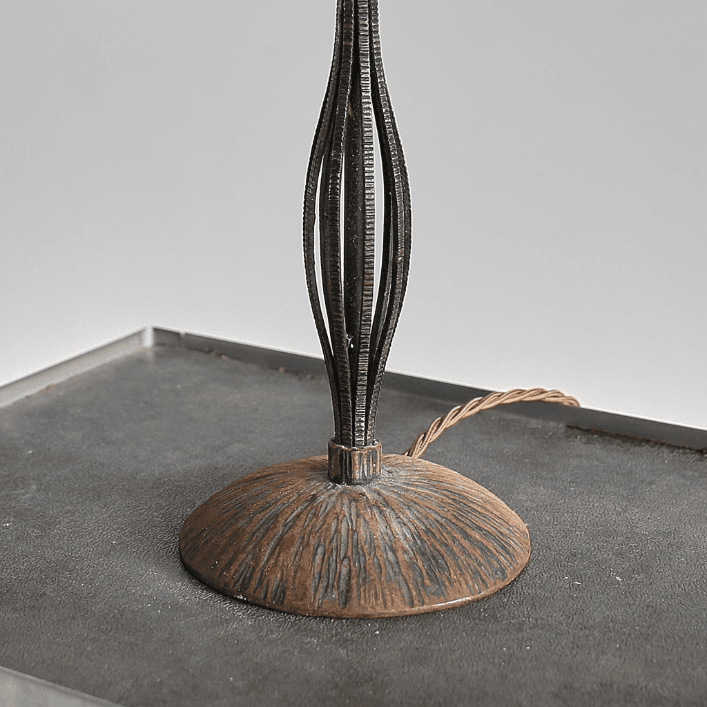 French Art Deco Bent Iron Table Lamp