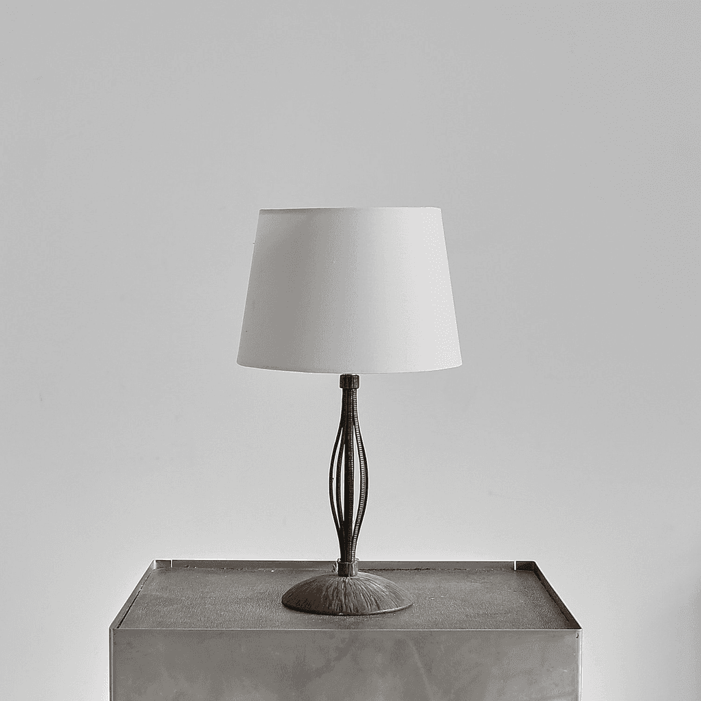 French Art Deco Bent Iron Table Lamp