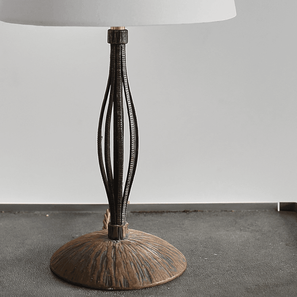 French Art Deco Bent Iron Table Lamp