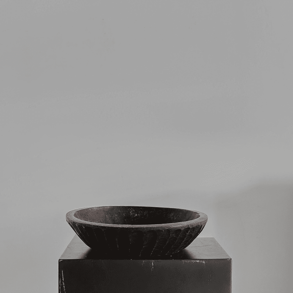 Primitive “Gouged” Cedar Japanese Bowl (1)