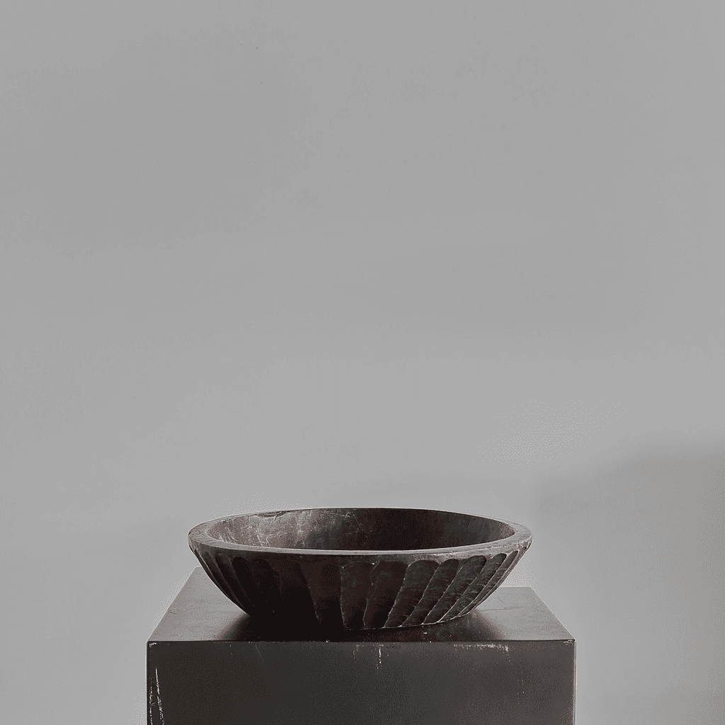 Primitive “Gouged” Cedar Japanese Bowl (1)