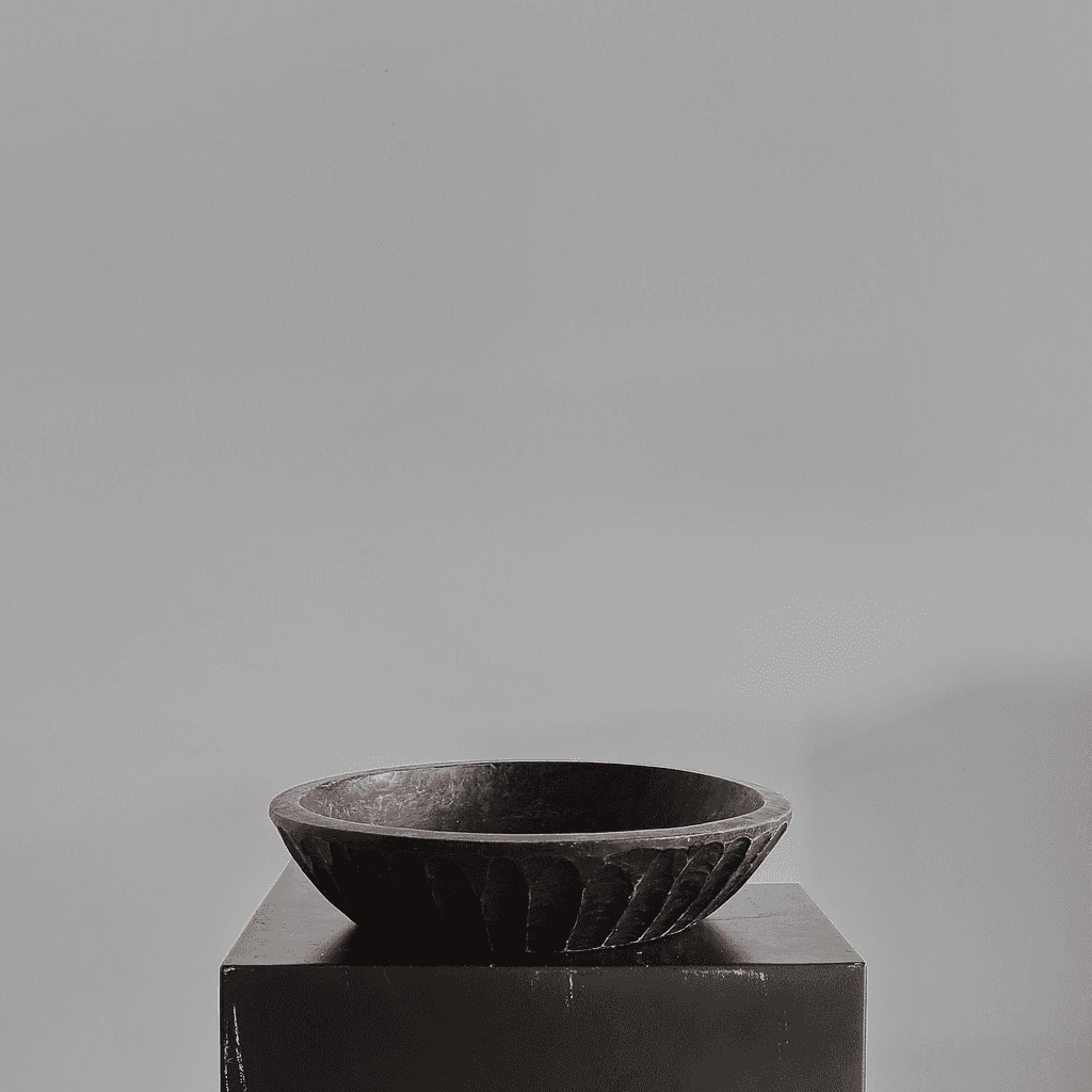 Primitive “Gouged” Cedar Japanese Bowl (1)