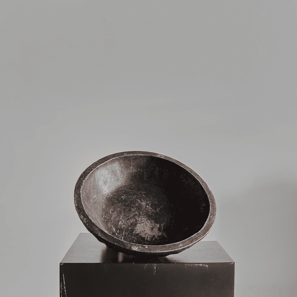 Primitive “Gouged” Cedar Japanese Bowl (1)