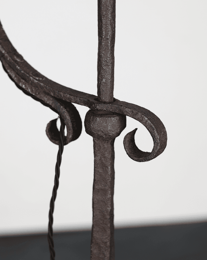 French Forged Iron Swing Arm Standard Lamp