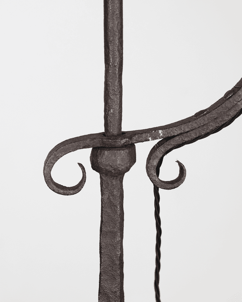 French Forged Iron Swing Arm Standard Lamp