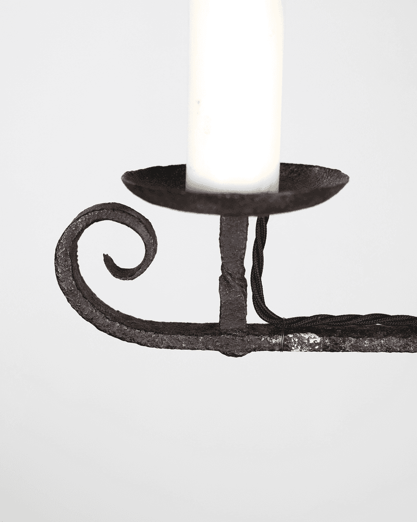 French Forged Iron Swing Arm Standard Lamp