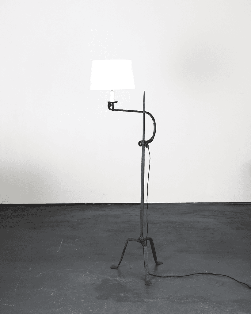 French Forged Iron Swing Arm Standard Lamp