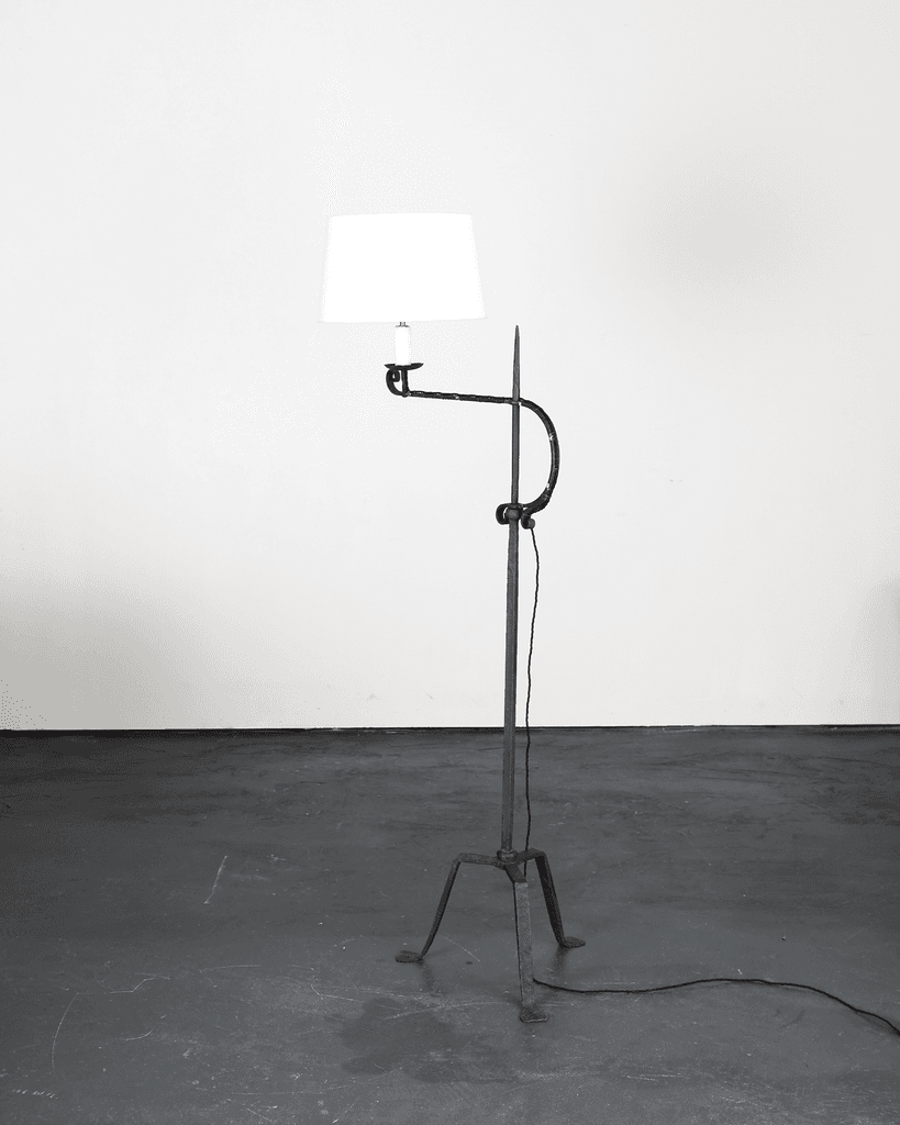 French Forged Iron Swing Arm Standard Lamp