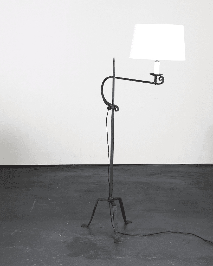 French Forged Iron Swing Arm Standard Lamp
