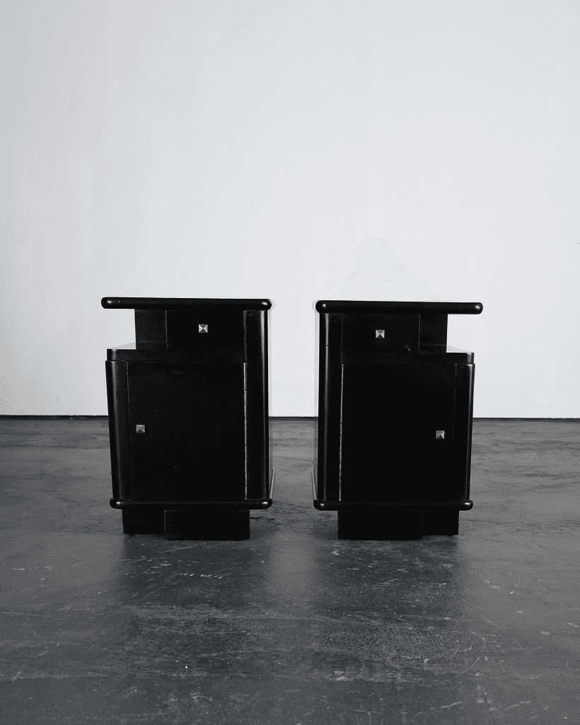 Pair Of French Ebonised Bedside Cabinets