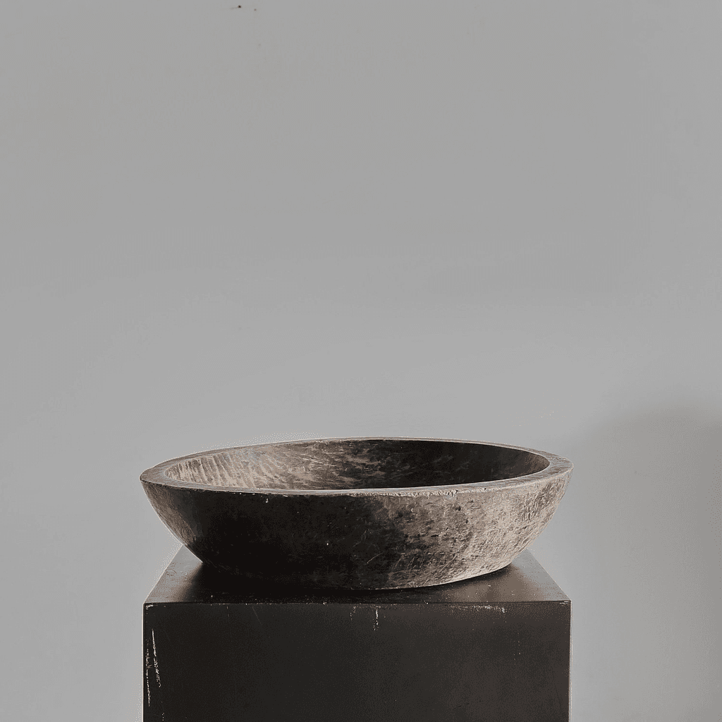 XL Primitive Carved Cedar Japanese Bowl