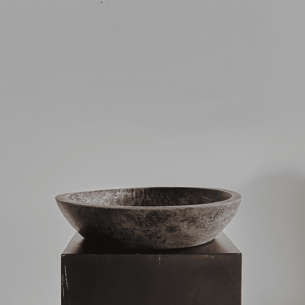 XL Primitive Carved Cedar Japanese Bowl