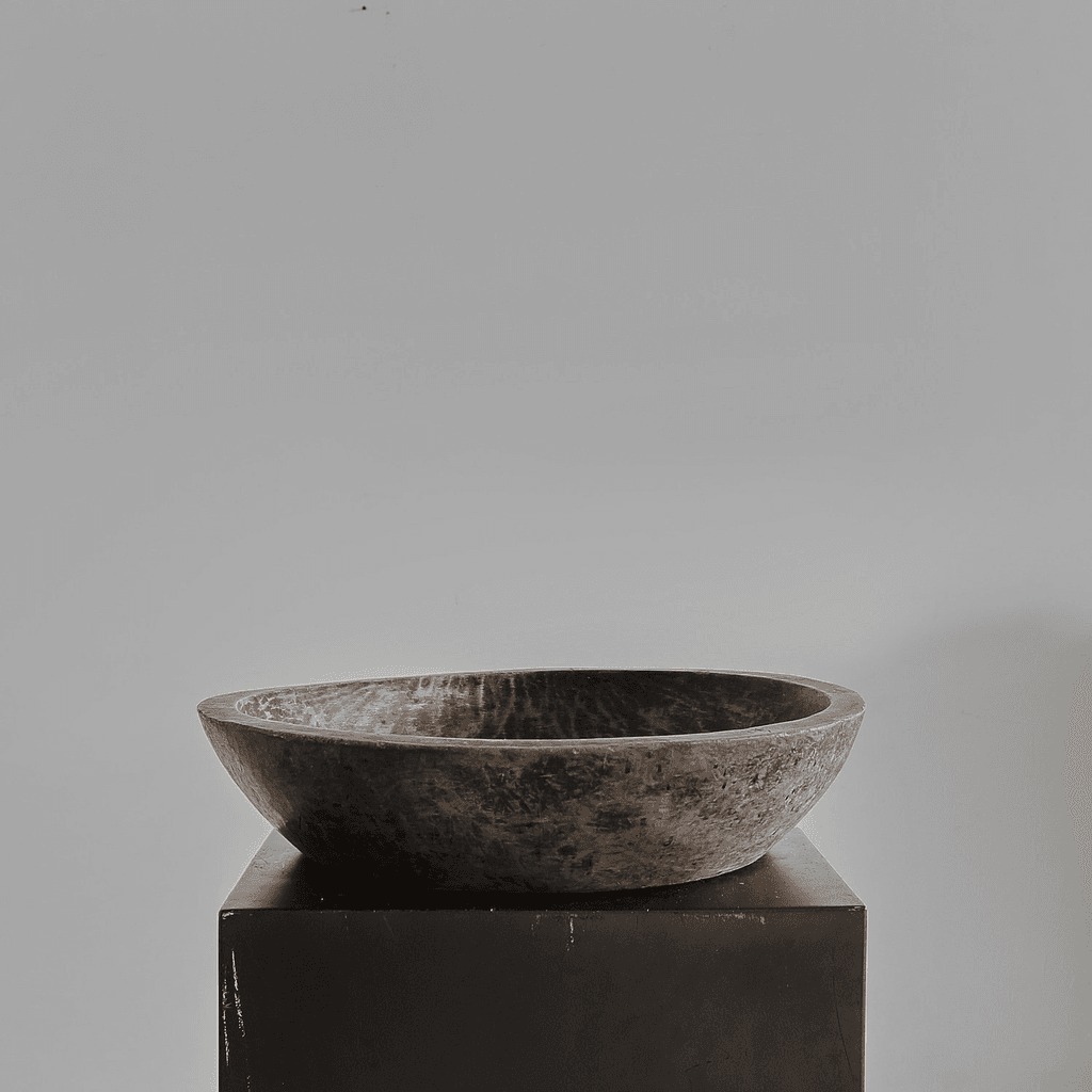 XL Primitive Carved Cedar Japanese Bowl